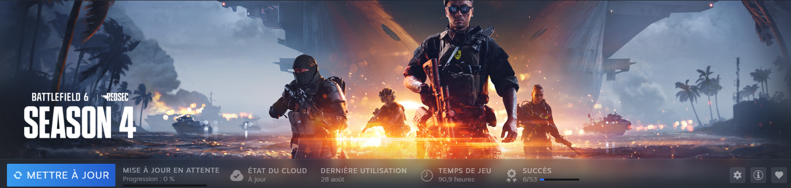 My playtime on Battlefield 6