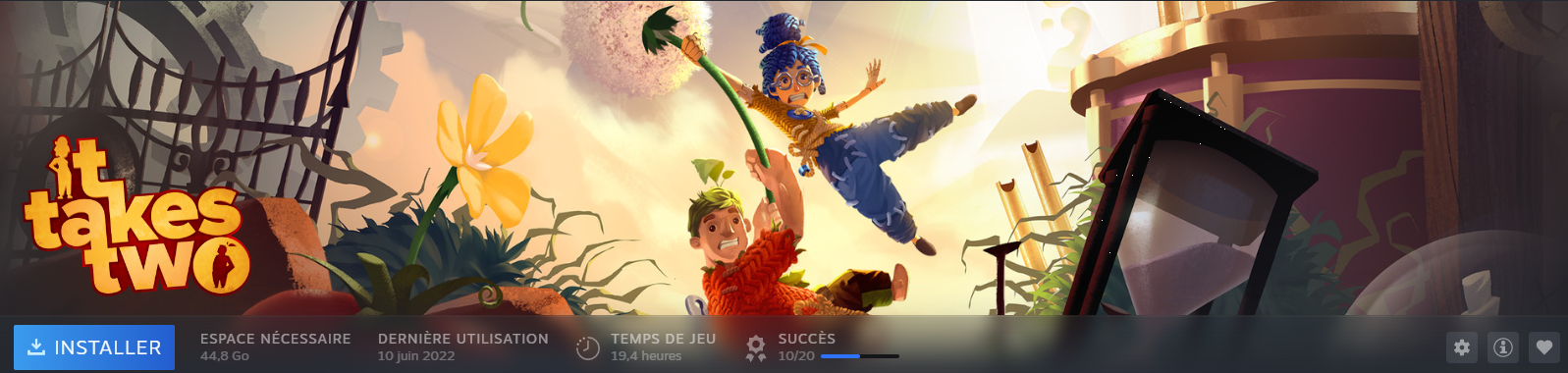 My playtime on It Takes Two