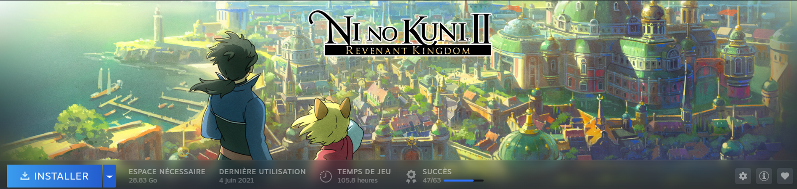 My playtime on Ni no Kuni II: Revenant Kingdom