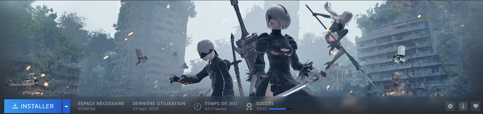 Mon temps de jeu sur NieR: Automata