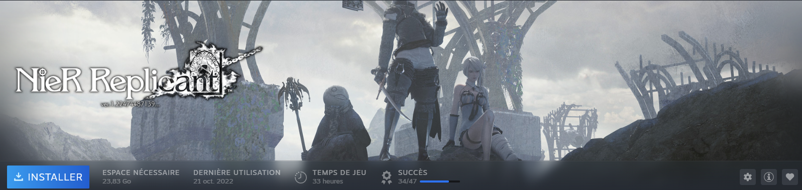 My playtime on NieR Replicant ver.1.22474487139...