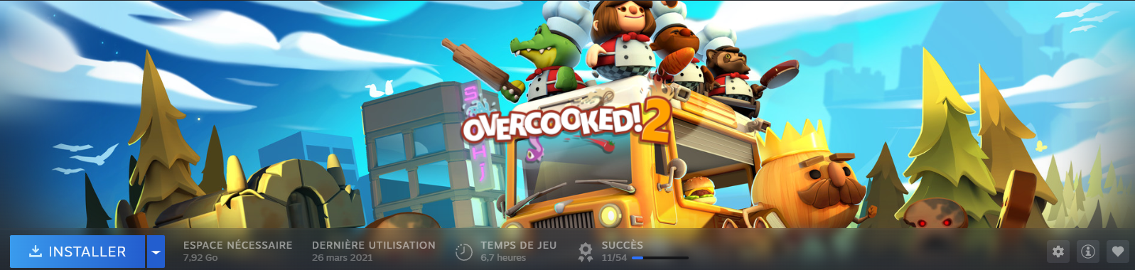 Mon temps de jeu sur Overcooked! 2