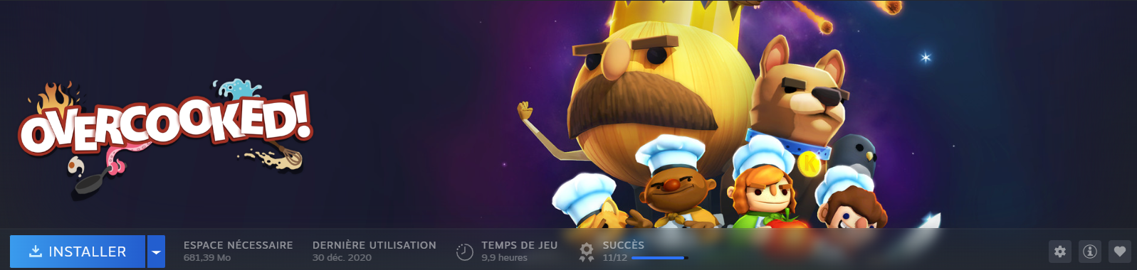 Mon temps de jeu sur Overcooked!