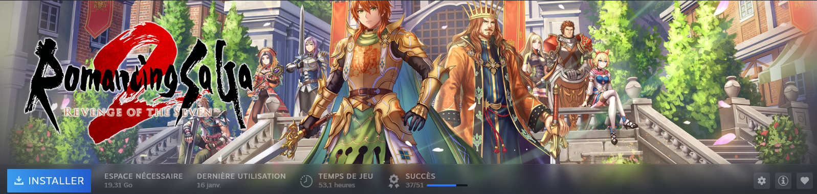 My playtime on Romancing SaGa 2: Revenge of the Seven