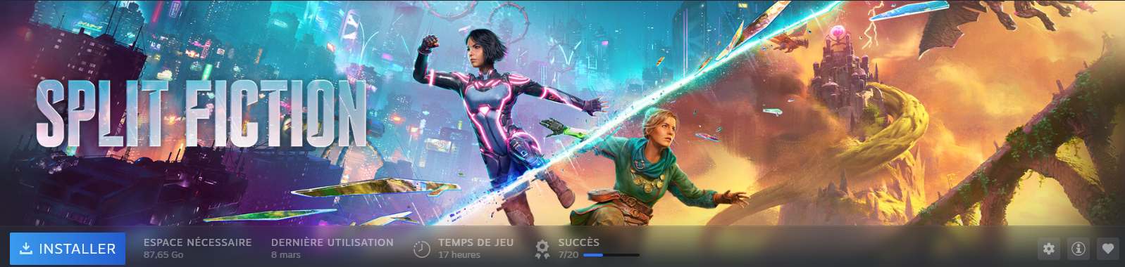 Mon temps de jeu sur Split Fiction