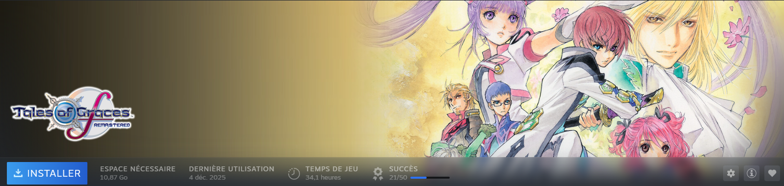 My playtime on Tales of Graces f Remastered