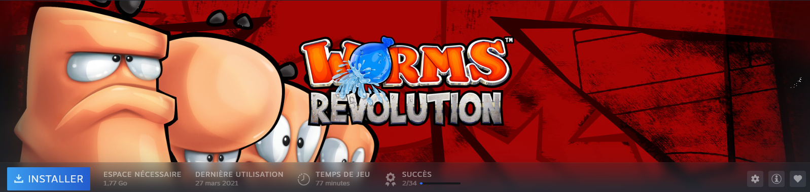 Mon temps de jeu sur Worms Revolution